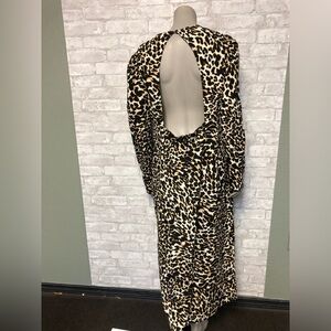 BANGING TOPSHOP Backless Leopard Print Dress